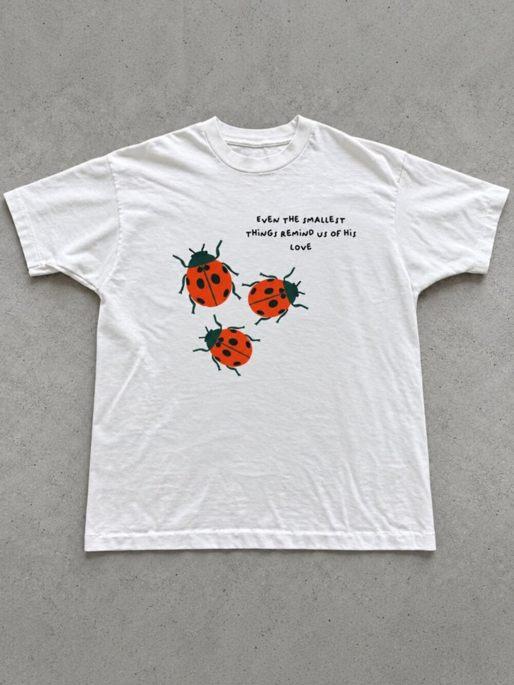 Gildan Ladybug His Love White Graphic T-Shirt